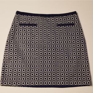 Talbots Navy Blue Geometric Skirt 6P